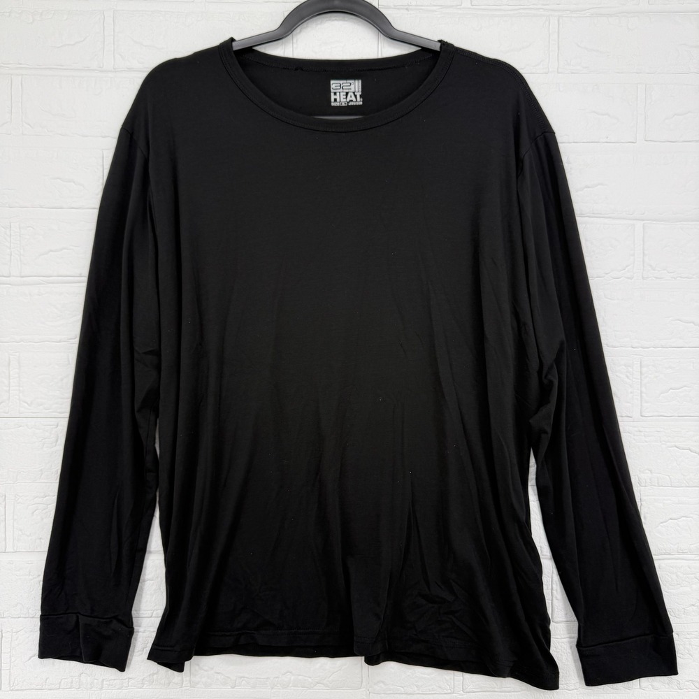 32 Degrees Heat Long Sleeve Top Womens XXL Black Thermal Base Layer Crew Neck